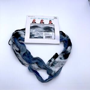 Boho Me Collection 2 Piece Multicolor Tie Dye Scarf / Bandana / Headband Set